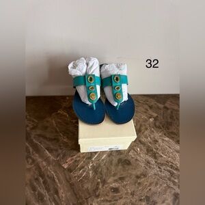 Coach Skylar Teal and Navy Sandals. Brand New and Original Packaging.